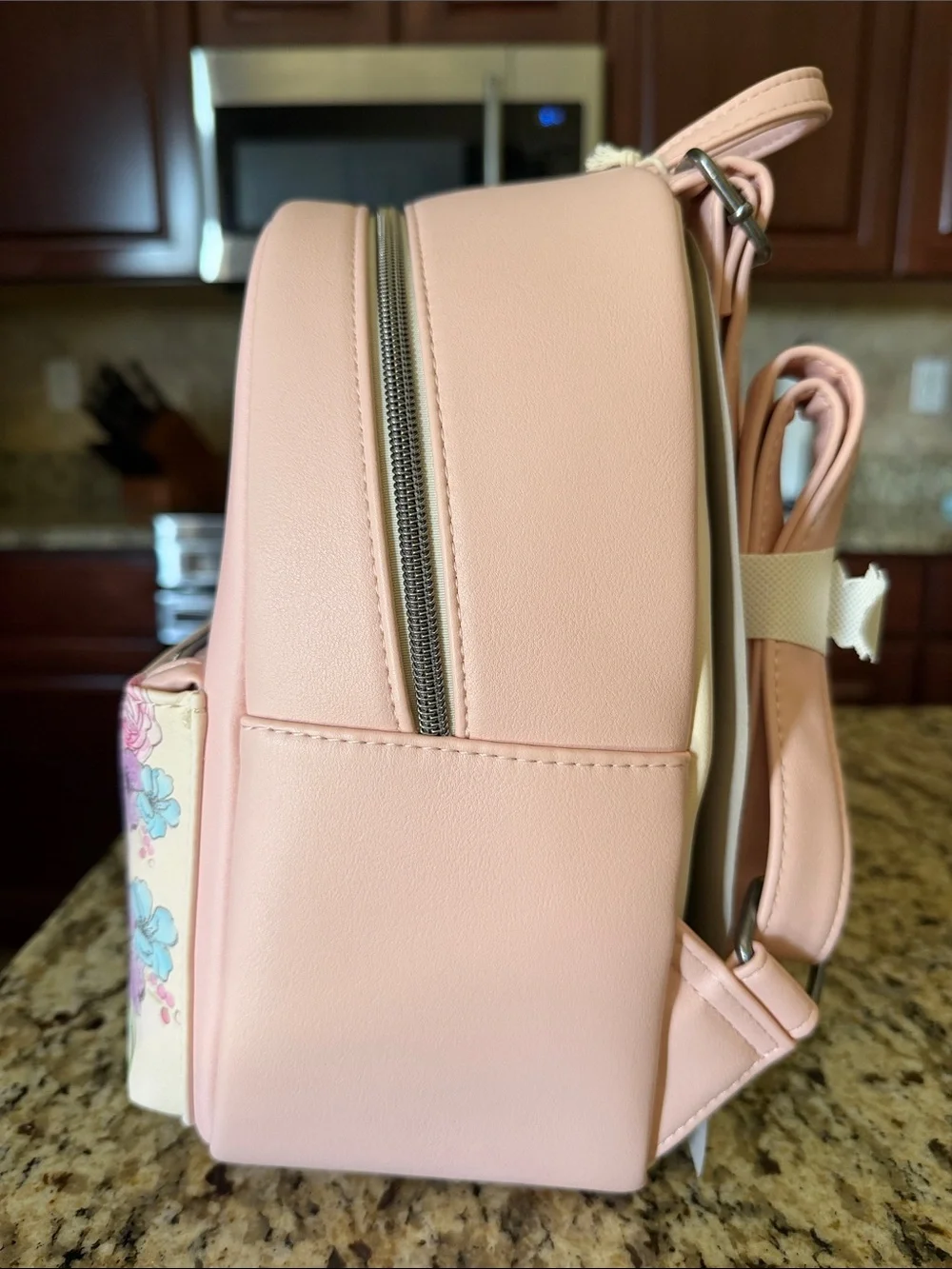 Loungefly Disney Pink Floral Aristocats Duchess and Marie Mini Backpack
